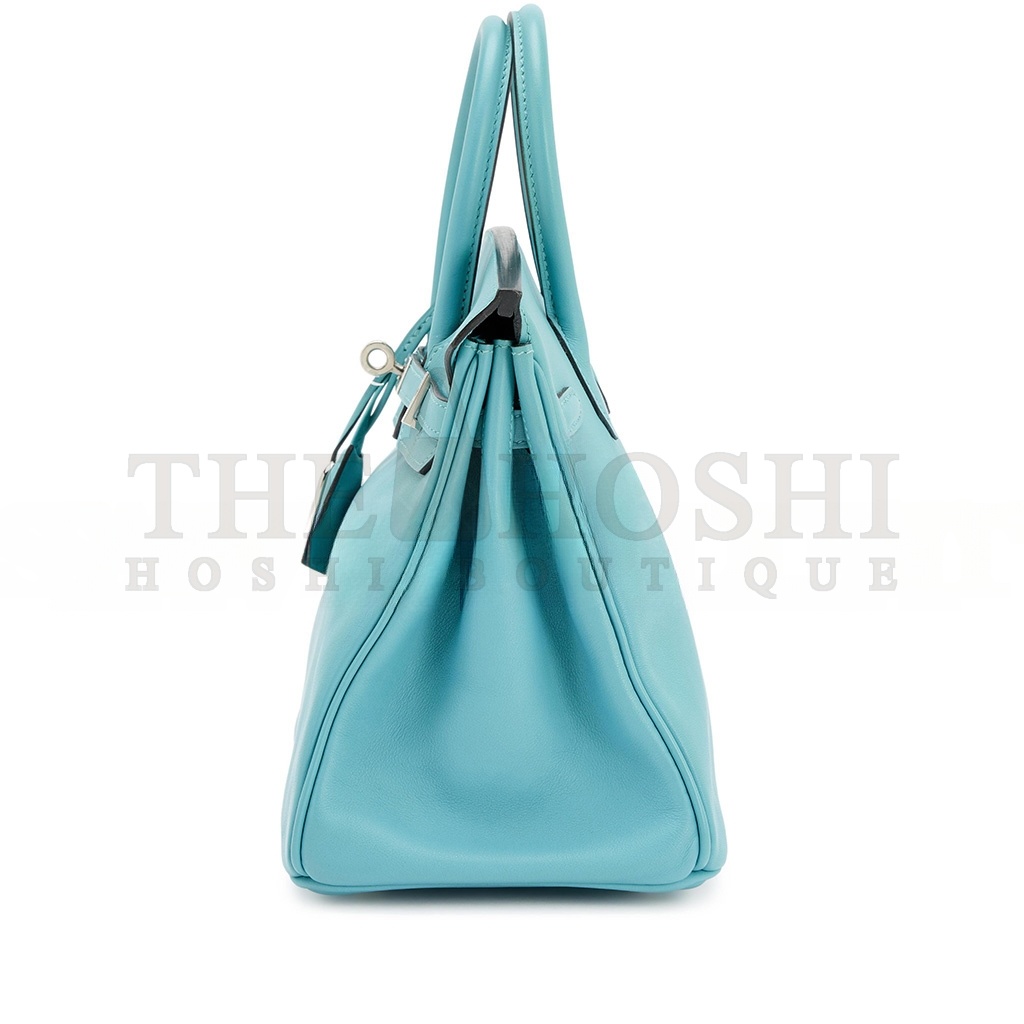 H**me5 BIRKIN 25 SWIFT LEATHER MACAROON BLUE LINING 3Q PINK SILVER BUCKLE H049362CK15 (25*20*13cm) Master Quality